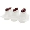 TableCraft 483 Salad Dressing Dispenser Set With Maroon Lids -CARLISLE SHOP 122308