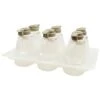 TableCraft 484 Salad Dressing Dispenser Set With Beige Tops - 6 / ST -CARLISLE SHOP 123366