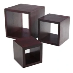 American Metalcraft RSM2 Mahogany Square 3-Piece Riser Set