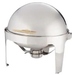 American Metalcraft GOLDAGRD18 Adagio 7 Qt Rnd Chafer W/ Gold Handles