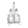 TableCraft H600N2 European Glass 6 Oz Oil / Vinegar Bottle Set W/ Rack -CARLISLE SHOP 147481