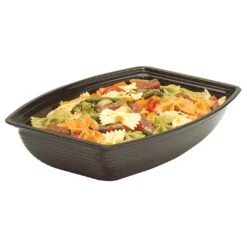 Cambro RSB1419CW110 Camwear Rectangular Black 12 Qt. Ribbed Bowl