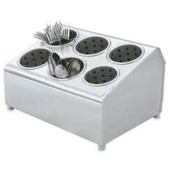 Vollrath® 97241 Silv-A-Tainer S/S 6-Hole Silverware Container
