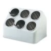 Vollrath 52644 Gray Silv-A-Tainer 6-Hole Plastic Silverware Container -CARLISLE SHOP 349306