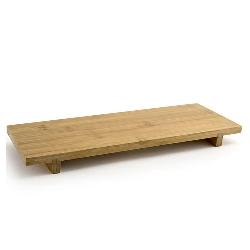 FOH RTR007BBB12 B3 Rectangle Footed Bamboo Tray - 6 / CS 3 FOH RTR007BBB12 B3 Rectangle Footed Bamboo Tray - 6 / CS