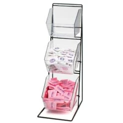 Cal-Mil 1709 3-Tier Condiment Display With Clear Bins