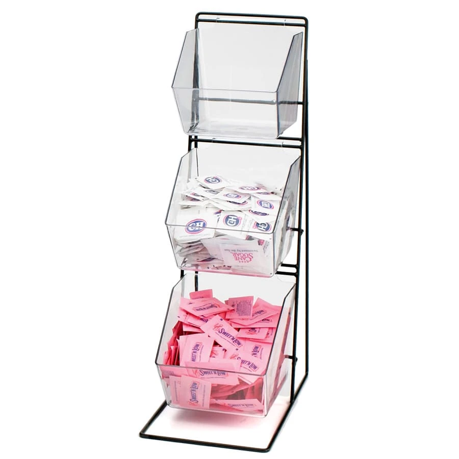 Cal-Mil 1709 3-Tier Condiment Display With Clear Bins 3 Cal-Mil 1709 3-Tier Condiment Display With Clear Bins