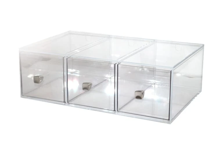 Cal-Mil 1479 Clear 19" X 13" 3 Drawer Bread Box Display 3 Cal-Mil 1479 Clear 19" X 13" 3 Drawer Bread Box Display