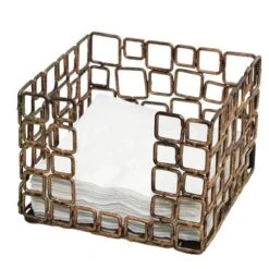 FOH BHO039GOI21 Coppered Wireware Link Napkin Holder"
