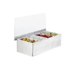 American Metalcraft HMCD4 Hammered S/S 4 Compartment Condiment Holder