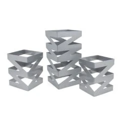 FOH BRI006BCI28 B3 Silver Zig Zag Risers - Set