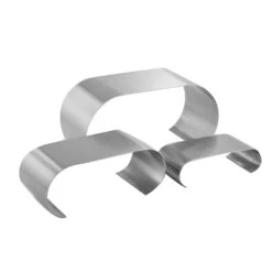 American Metalcraft CRS3 Satin Finish Curled Ends Riser Set