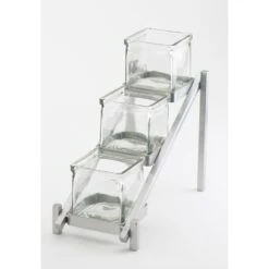 Cal-Mil 1149-74 One By One Glass Jar Display With Silver Base