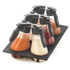 TableCraft N481BK Option Salad Dressing Dispenser / Tray Set