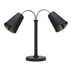 Bon Chef 9670-NERO 23" Double Heat Lamp With Chrome Shade