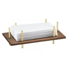 Cal-Mil 3718-46 Mid-Century Brass Frame Napkin Holder