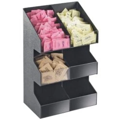 Cal-Mil 2054 Black 3-Tier Double Condiment Display