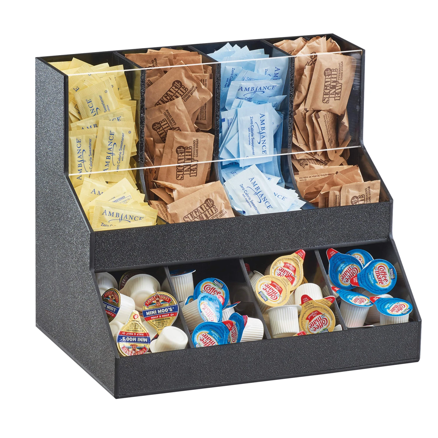 Cal-Mil 3690-13 Black 2-Tier 8-Section Condiment Display 3 Cal-Mil 3690-13 Black 2-Tier 8-Section Condiment Display