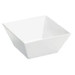 Cal-Mil SR262 White 4 Quart Square Melamine Bowl