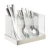 Cal-Mil 3015-55 Luxe White 3-Bin Flatware Holder 2 Cal-Mil 3015-55 Luxe White 3-Bin Flatware Holder -CARLISLE SHOP 6062384