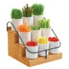 Cal-Mil 3638-60 3-Tier Bamboo Condiment Caddy With Wire Frame -CARLISLE SHOP 6063745