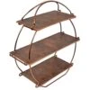 Dalebrook TS3000RW 3-Tier Copper Wire / Rustic Wood Tea Stand -CARLISLE SHOP 6072741