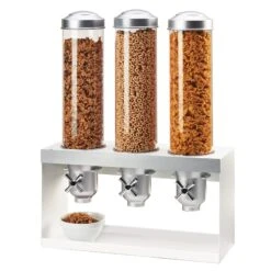 Cal-Mil 3598-3-55 Luxe Plastic 3-Cylinder Cereal Dispenser