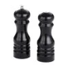 American Metalcraft PMSBL62 Wood Black 6 In Salt & Pepper Mill Set