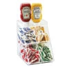 Cal-Mil 3643-4 Clear Plastic 4-Bin Condiment Holder 1 Cal-Mil 3643-4 Clear Plastic 4-Bin Condiment Holder -CARLISLE SHOP 6079360