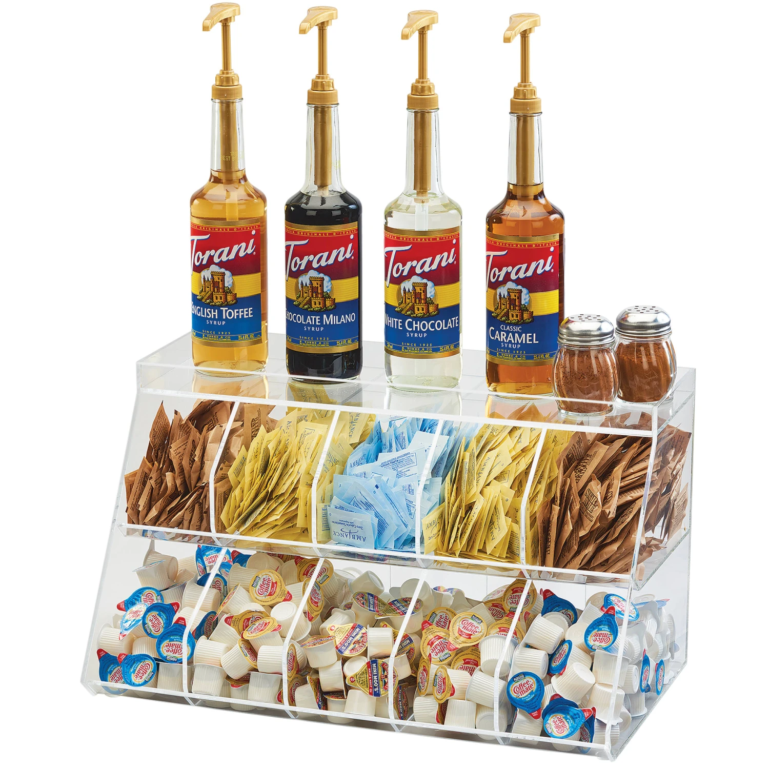 Cal-Mil 3643-10 Clear Plastic 10-Bin Condiment Holder 3 Cal-Mil 3643-10 Clear Plastic 10-Bin Condiment Holder