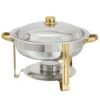 Winco 203 Malibu S/S / Gold 4 Quart Round Chafer -CARLISLE SHOP 6081794