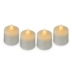 Sterno Products 60320 Amber 1.75" Flameless Tealight Candle - 4 / PK