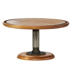 Cal-Mil Plastic 4310-7-99 Madera Wood 12.75" X 7"H Cake Stand