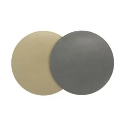 FOH RTL019GYL23 Dune/Smoke Vinyl 12" Round Placemat - 12 / CS