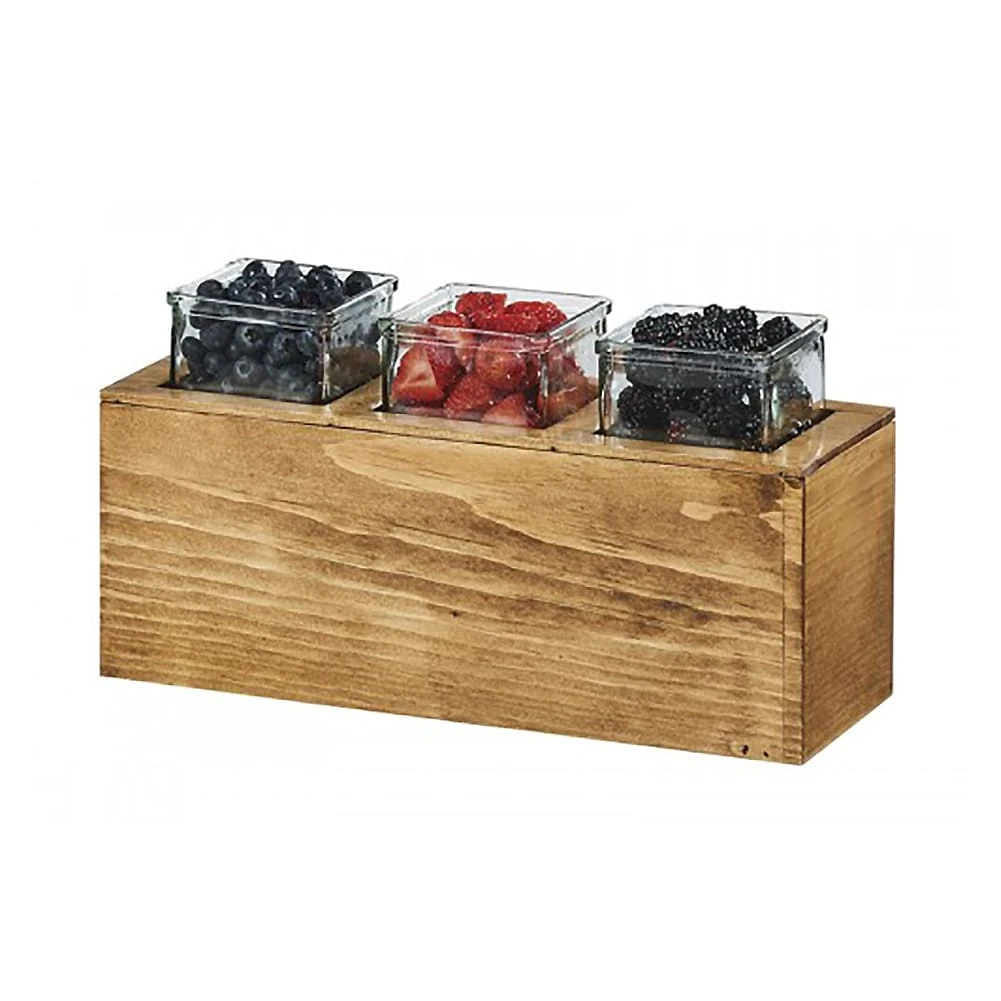 Cal-Mil 3836-3-99 Madera 3 Glass Jar Station With Cold Puck 3 Cal-Mil 3836-3-99 Madera 3 Glass Jar Station With Cold Puck