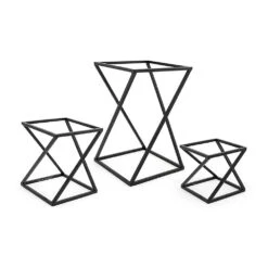 FOH BRI005BKI28 3-Pc. Twist Matte Black Riser Set - 3 / CS