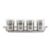 TableCraft 11055 S/S 4 Pc 6 Ounce Shaker Set With Rack