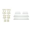 FOH BST032MUM28 10-Pc. Clear Glass/Brass Rectangle Buffet Riser Set -CARLISLE SHOP 6103904