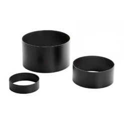 American Metalcraft RRB2 S/S Rnd Risers W/ Satin Black Finish - 3 / ST