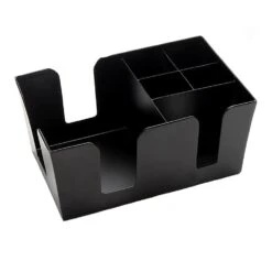 American Metalcraft BARB7 Black Powder Coat 6-Comp. Bar Caddy