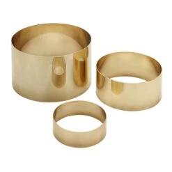 American Metalcraft RRG2 Satin Gold Round Risers - 3 / ST