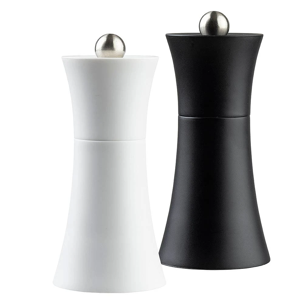 TableCraft 10925 Black/White Acrylic 5" Salt/Pepper Mill Set 3 TableCraft 10925 Black/White Acrylic 5" Salt/Pepper Mill Set