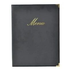American Metalcraft MCCRLSBL Black Faux Leather 10 X 13 Menu Cover