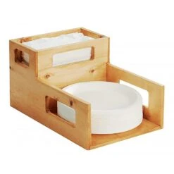 Cal-Mil 22068-99 Madera 2-Compartment Plate/Napkin Holder