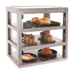 Cal-Mil 22414-110 Aspen Gray Pine 3-Tier Display Case
