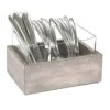 Cal-Mil 3408-110 Gray Pine/Acrylic 3-Section Flatware Holder -CARLISLE SHOP 6108999