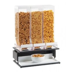 Cal-Mil 22046-13 Monterey Steel/Black 3-Bin Cereal Dispenser