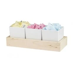 Cal-Mil 22376-3-71 Blonde Maple Wood Melamine 3-Jar Base