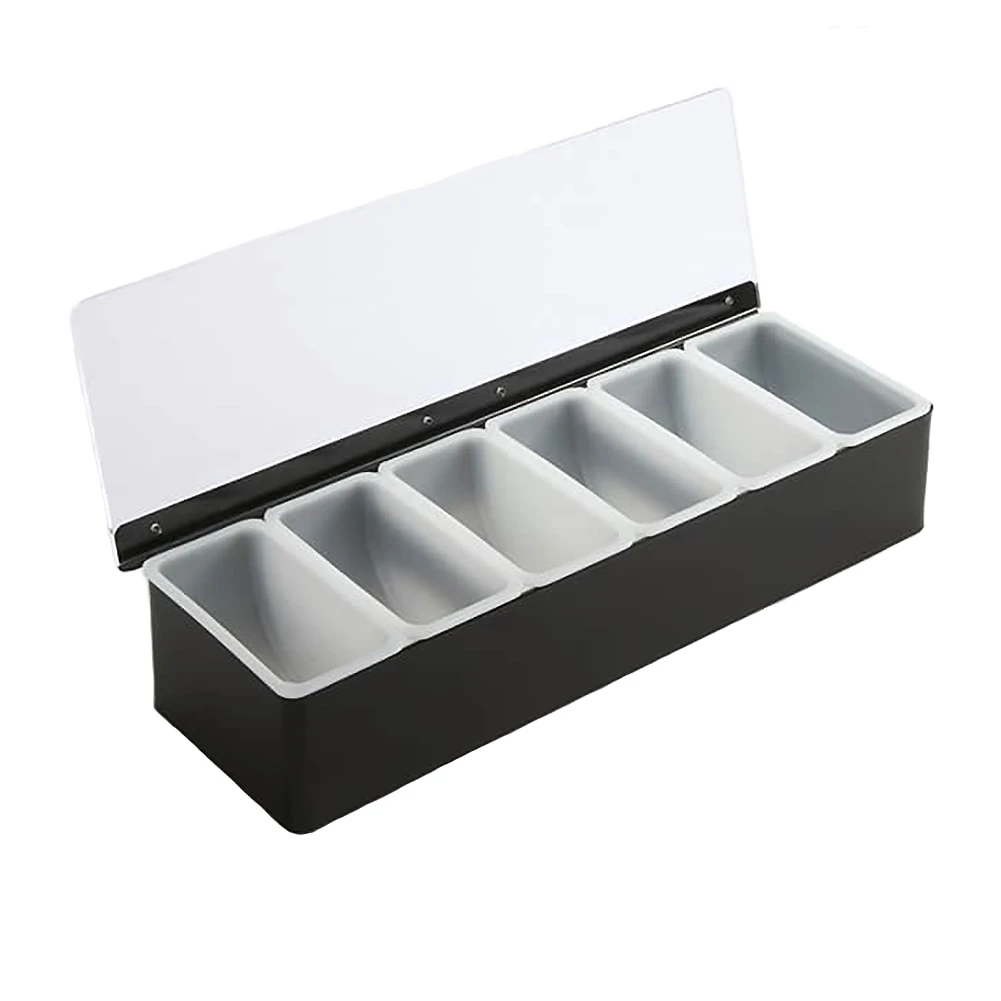 American Metalcraft CDB6 6-Comp. Condiment Holder W/ S/S Housing 3 American Metalcraft CDB6 6-Comp. Condiment Holder W/ S/S Housing