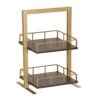 Cal-Mil 3494-2-112 Heritage Gold/Wood 21" 2-Tier Stand
